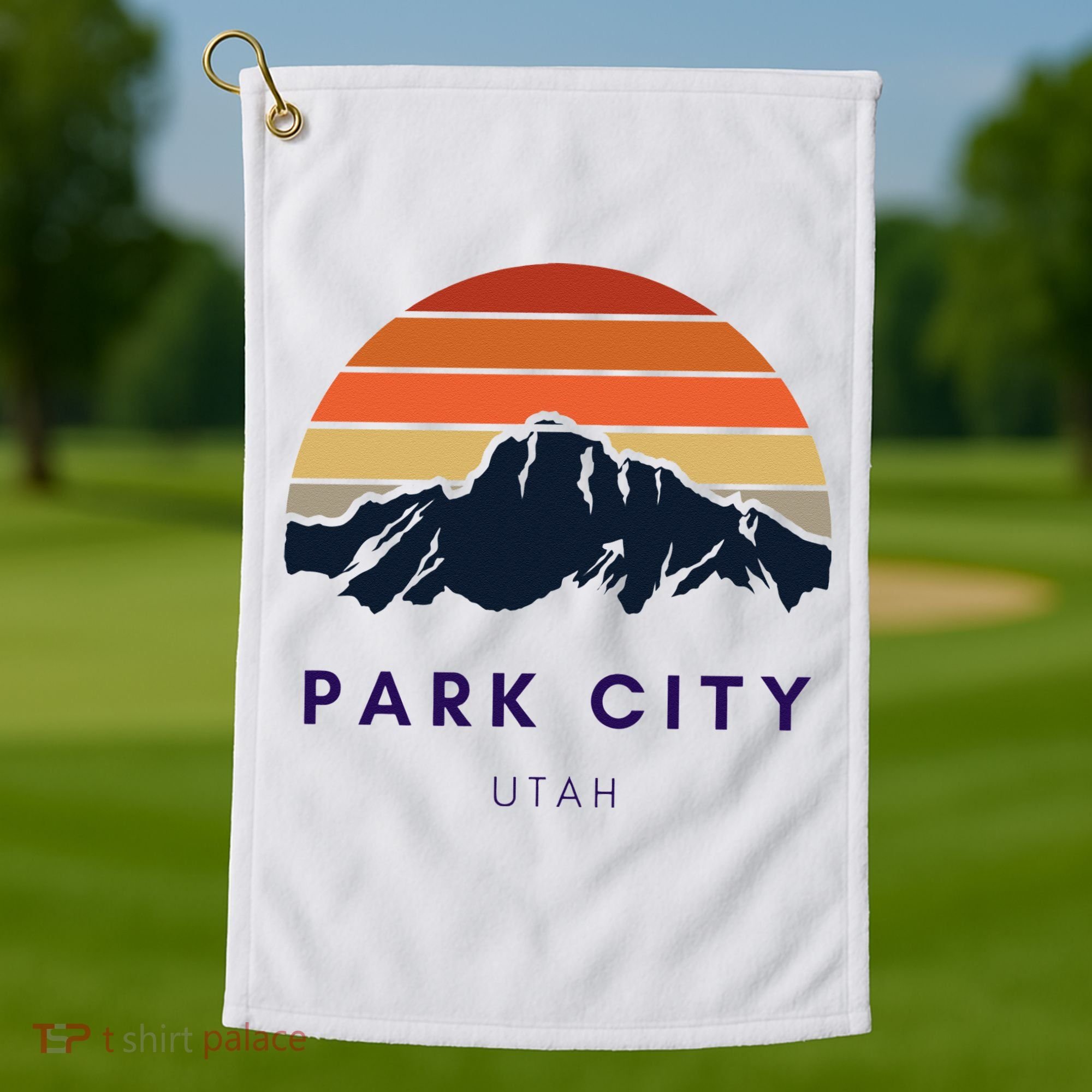 Park City Utah Skiing Snowboarding Hikers Utah Gifts UT Golf Towel