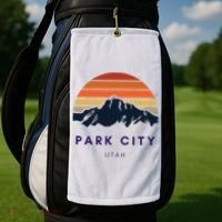 Park City Utah Skiing Snowboarding Hikers Utah Gifts UT Golf Towel thumb 2