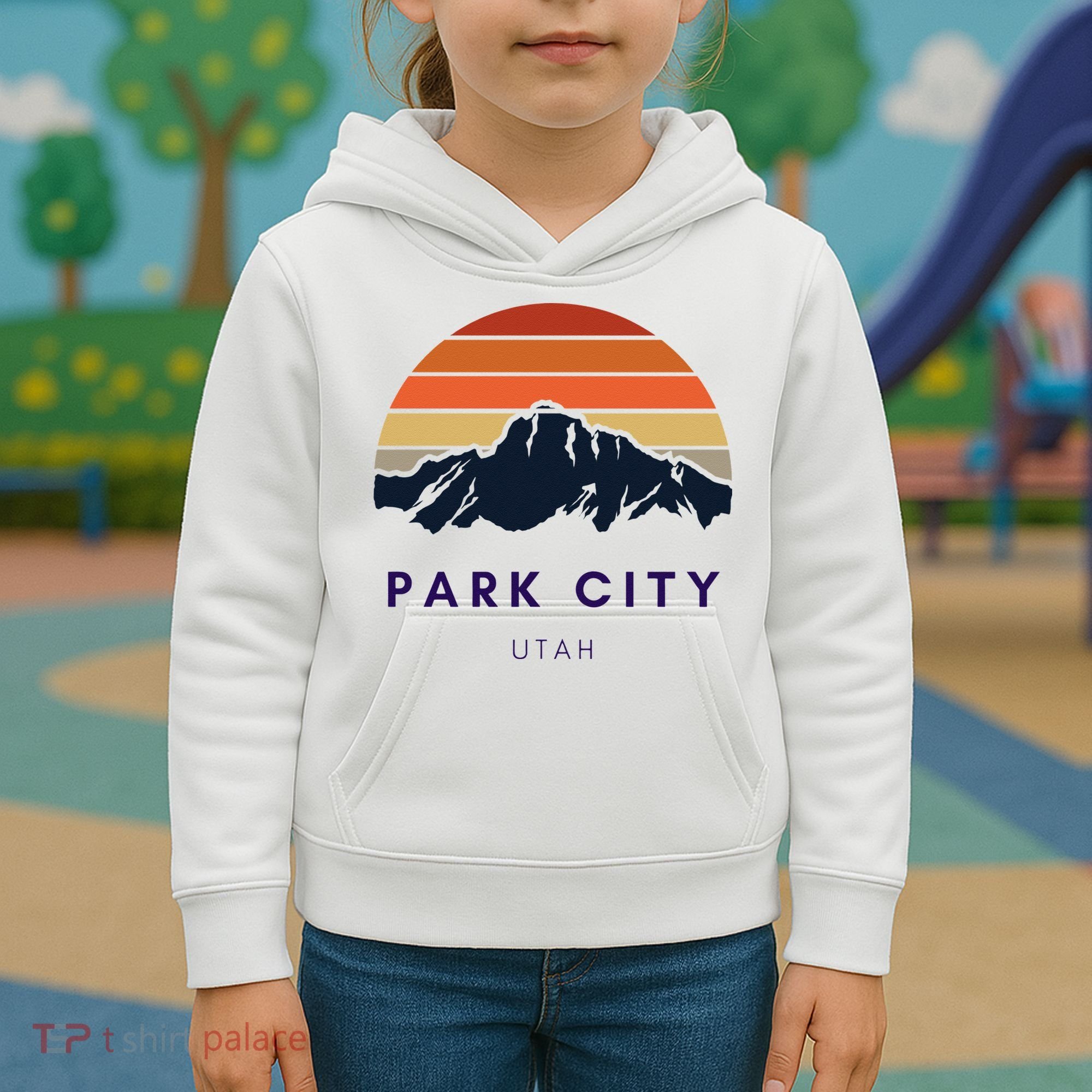 Park City Utah Skiing Snowboarding Hikers Utah Gifts UT Kids Hoodie