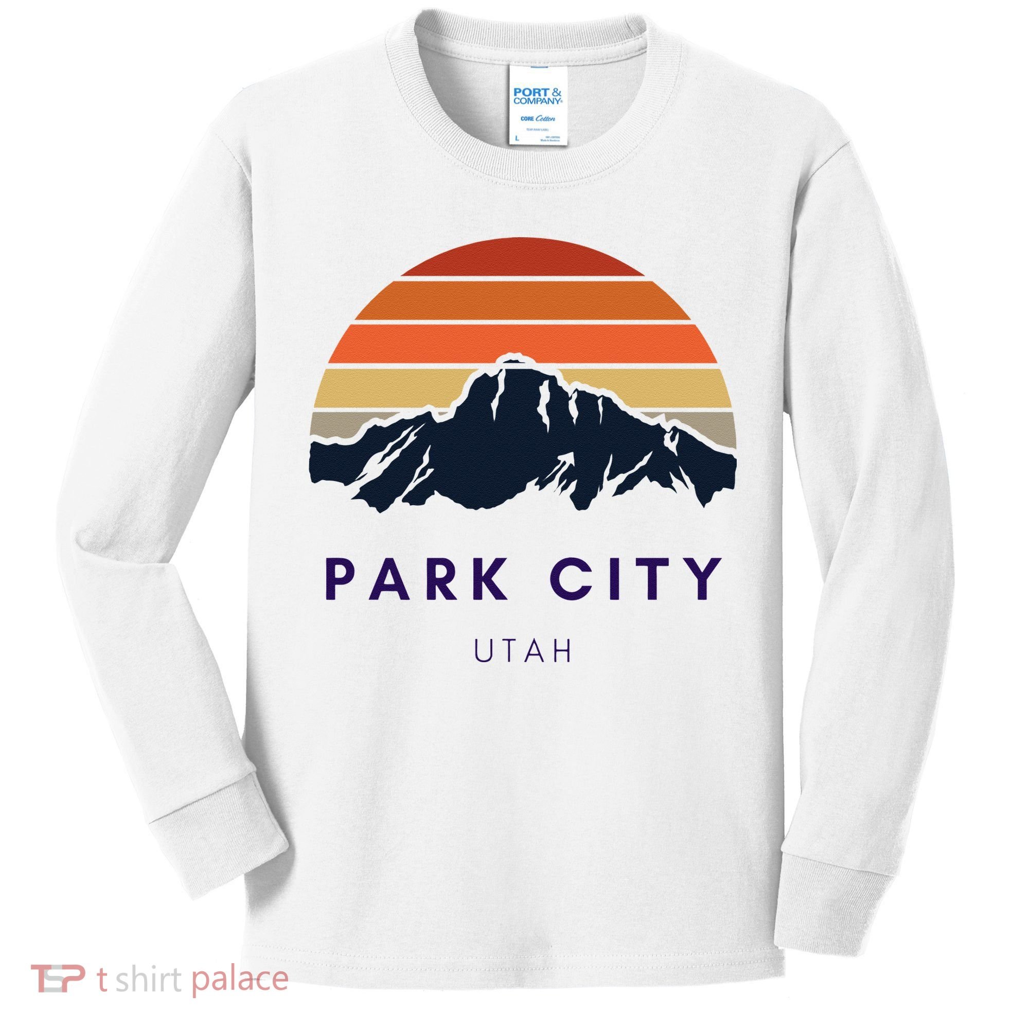 Park City Utah Skiing Snowboarding Hikers Utah Gifts UT Kids Long Sleeve Shirt