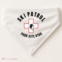 Park City Utah Ski Patrol Gift USA-Made Doggie Bandana thumb 0