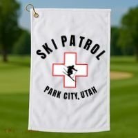 Park City Utah Ski Patrol Gift Golf Towel thumb 1