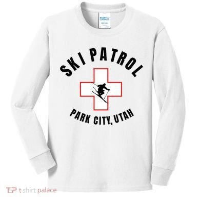 Park City Utah Ski Patrol Gift Kids Long Sleeve Shirt