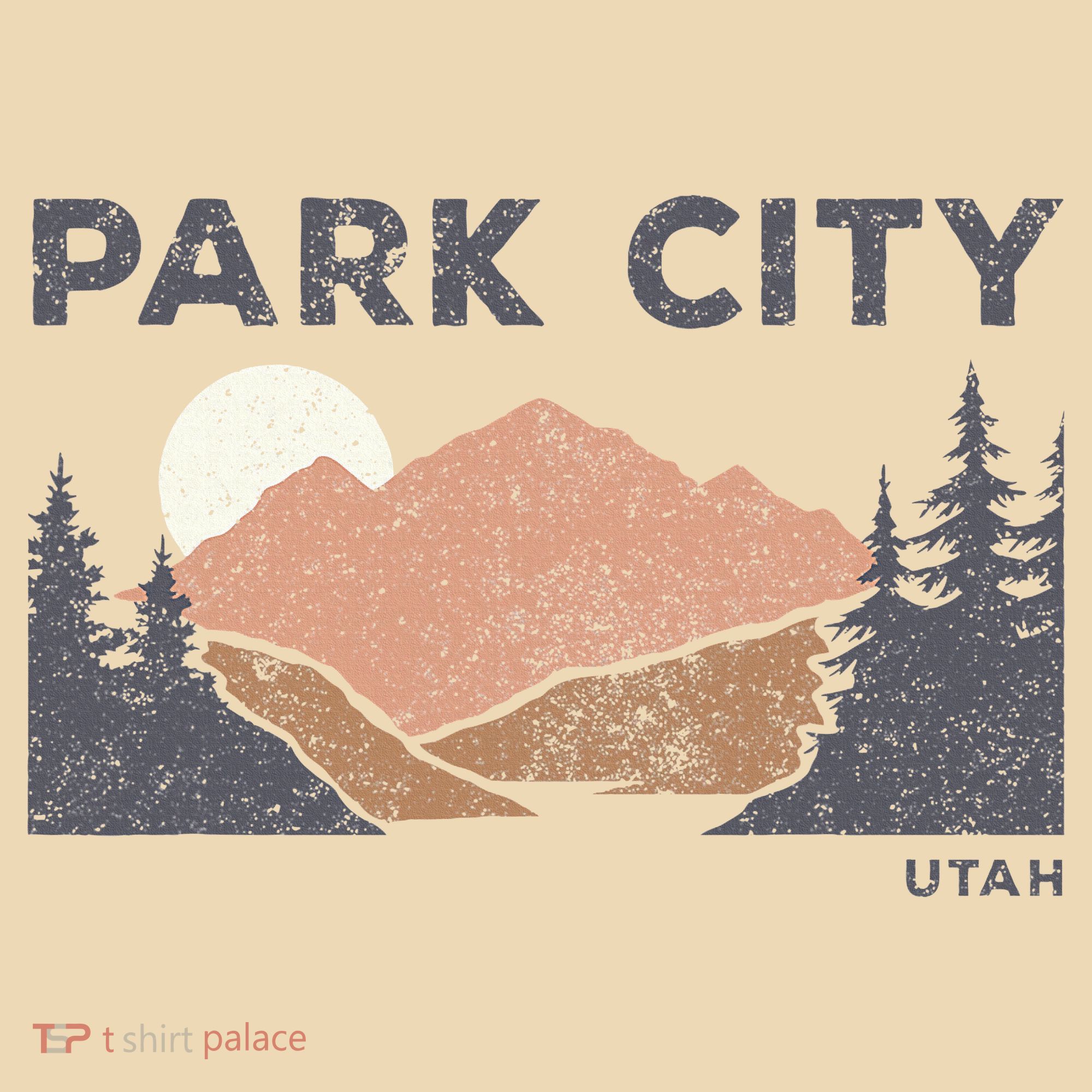 Park City Utah Faded Mountain Forest Hiking Tote Bag