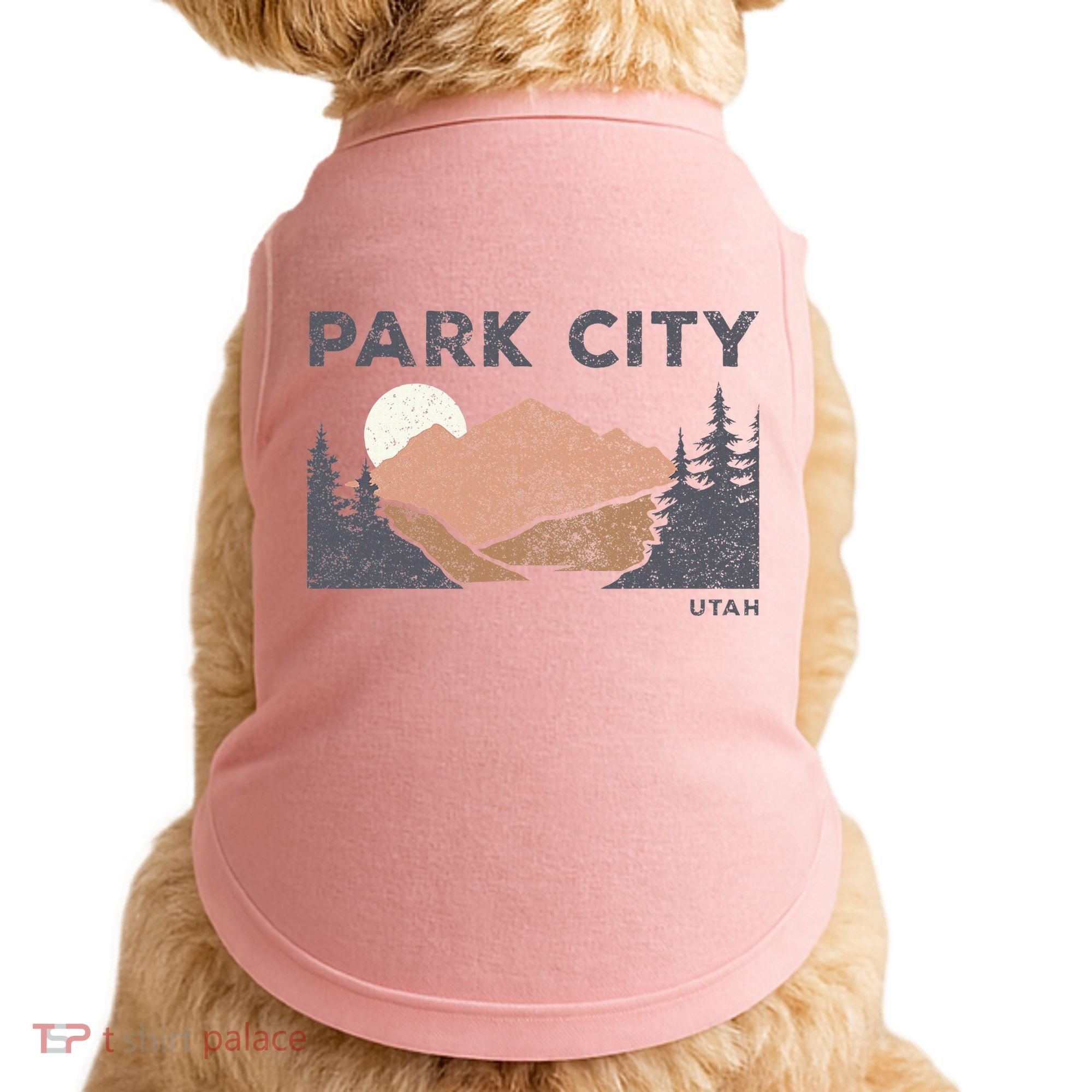 Park City Utah Faded Mountain Forest Hiking Doggie Tank