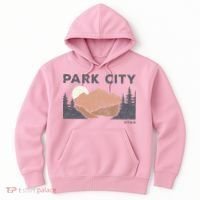Park City Utah Faded Mountain Forest Hiking Hoodie thumb 0