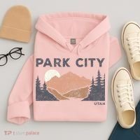 Park City Utah Faded Mountain Forest Hiking Hoodie thumb 4