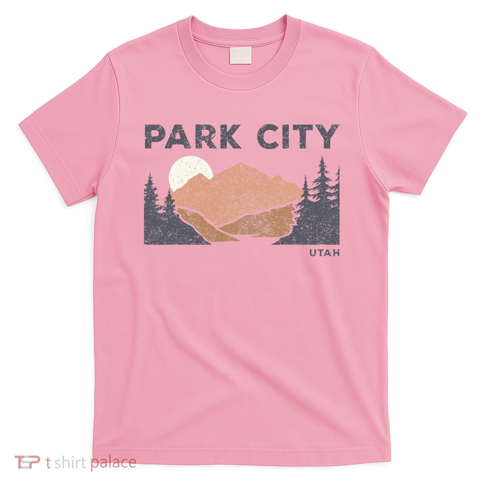 Park City Utah Faded Mountain Forest Hiking T-Shirt