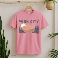 Park City Utah Faded Mountain Forest Hiking T-Shirt thumb 2