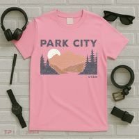 Park City Utah Faded Mountain Forest Hiking T-Shirt thumb 5