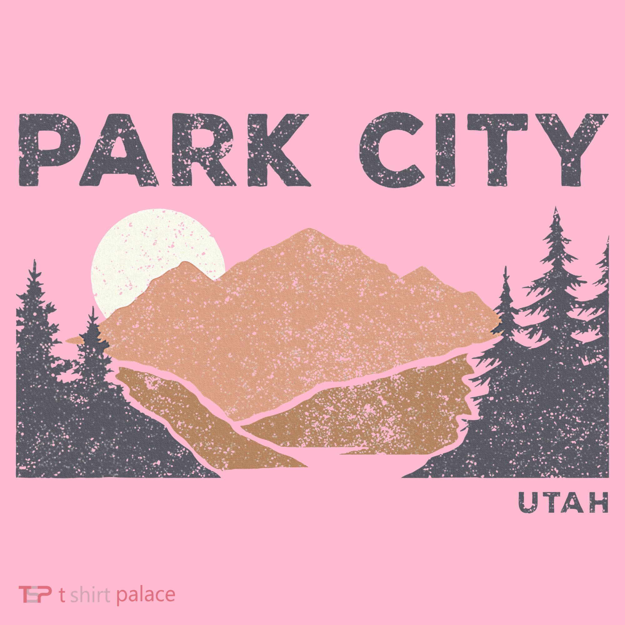 Park City Utah Faded Mountain Forest Hiking T-Shirt