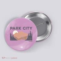 Park City Utah Faded Mountain Forest Hiking Button thumb 0