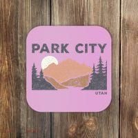 Park City Utah Faded Mountain Forest Hiking Coaster thumb 0