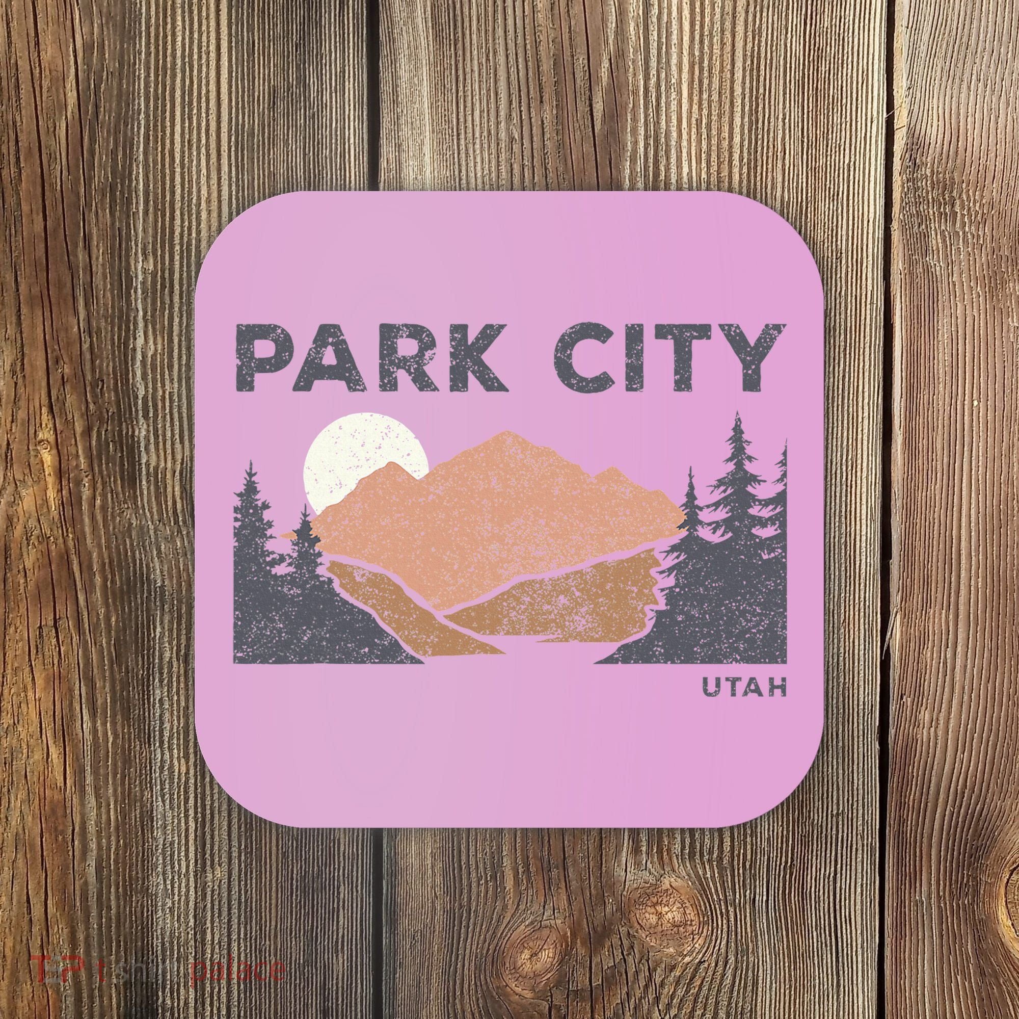 Park City Utah Faded Mountain Forest Hiking Coaster