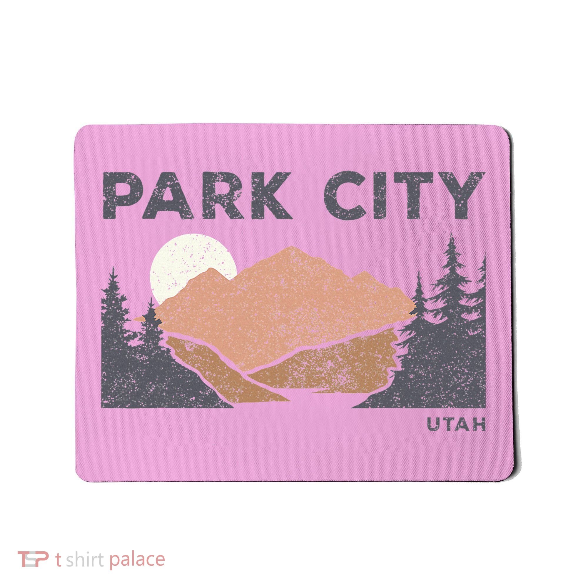 Park City Utah Faded Mountain Forest Hiking Mousepad