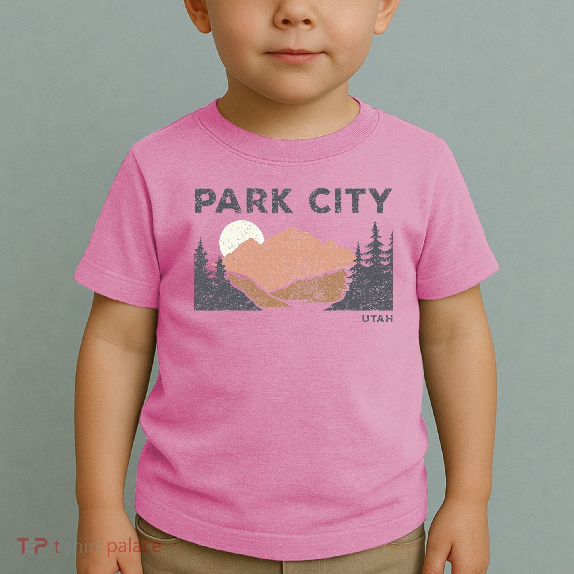 Park City Utah Faded Mountain Forest Hiking Toddler T-Shirt