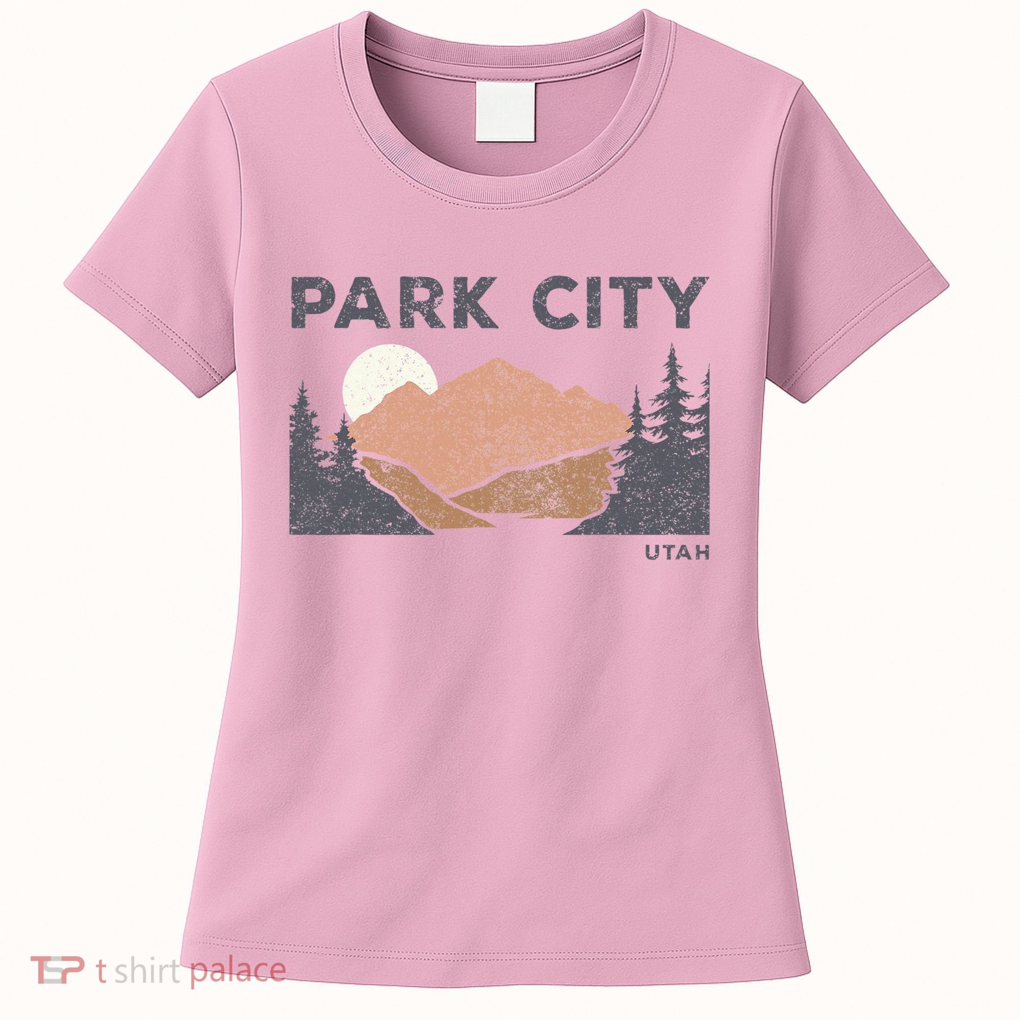 Park City Utah Faded Mountain Forest Hiking Women's T-Shirt