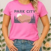 Park City Utah Faded Mountain Forest Hiking Women's T-Shirt thumb 2