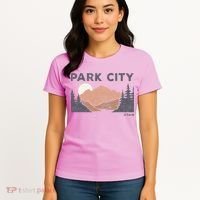 Park City Utah Faded Mountain Forest Hiking Women's T-Shirt thumb 4
