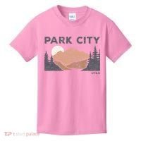 Park City Utah Faded Mountain Forest Hiking Kids T-Shirt thumb 0
