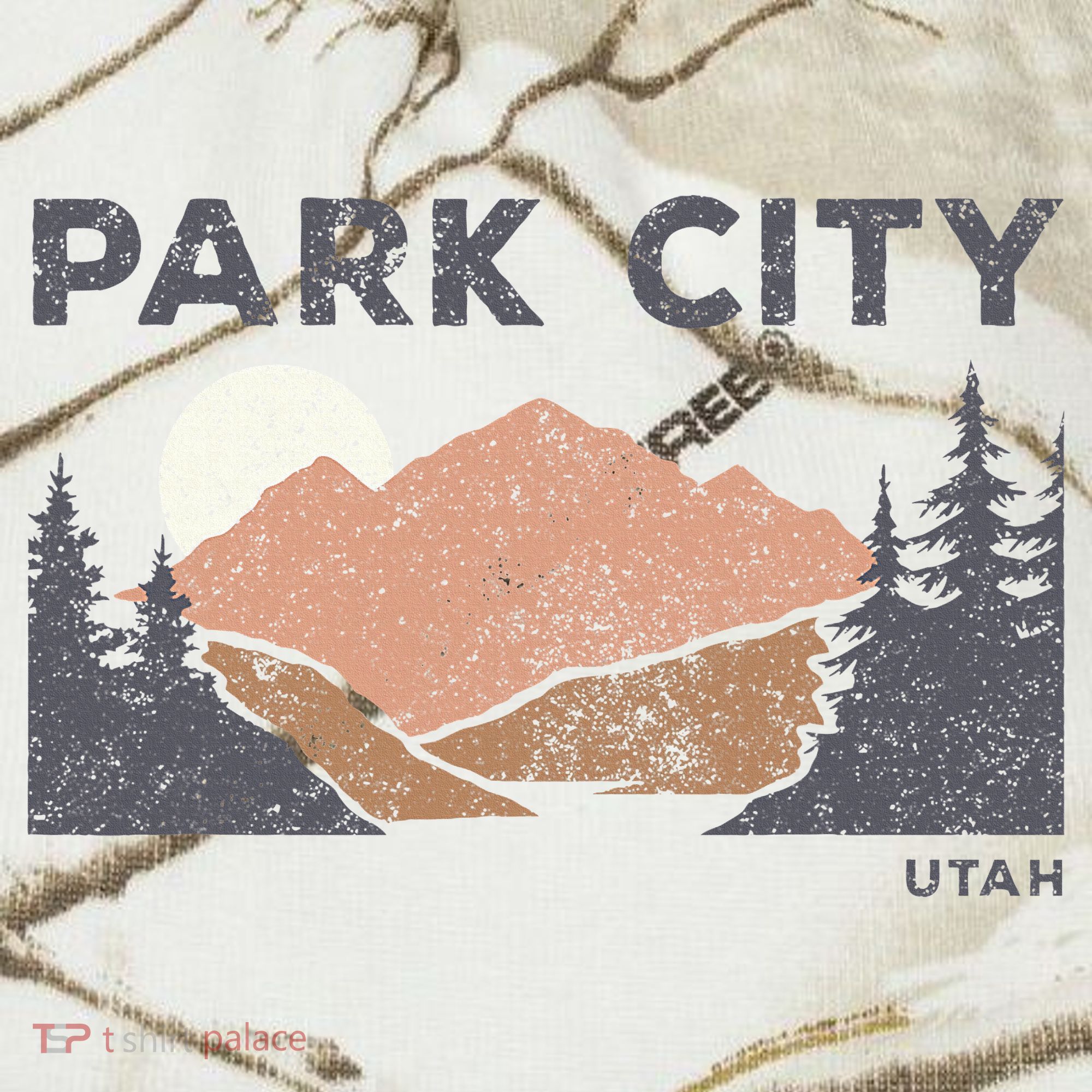 Park City Utah Faded Mountain Forest Hiking Kati Licensed 12" Camo Cuffed Beanie