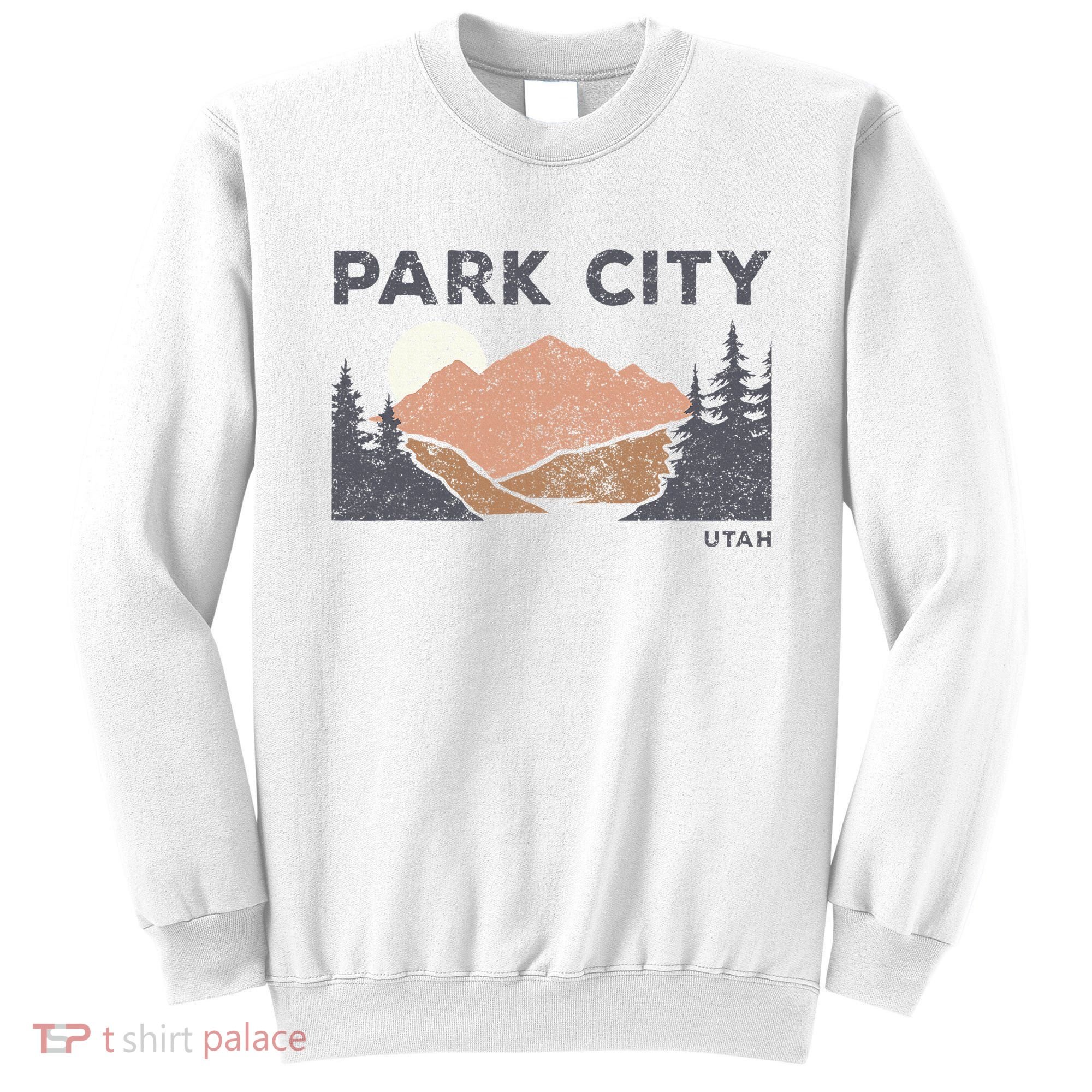 Park City Utah Faded Mountain Forest Hiking Sweatshirt