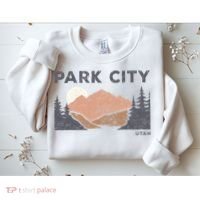 Park City Utah Faded Mountain Forest Hiking Sweatshirt thumb 2