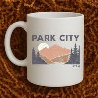 Park City Utah Faded Mountain Forest Hiking Coffee Mug thumb 2