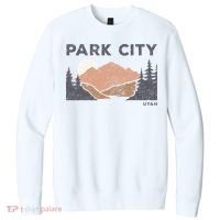 Park City Utah Faded Mountain Forest Hiking V.I.T. Fleece Crew Sweatshirt thumb 0