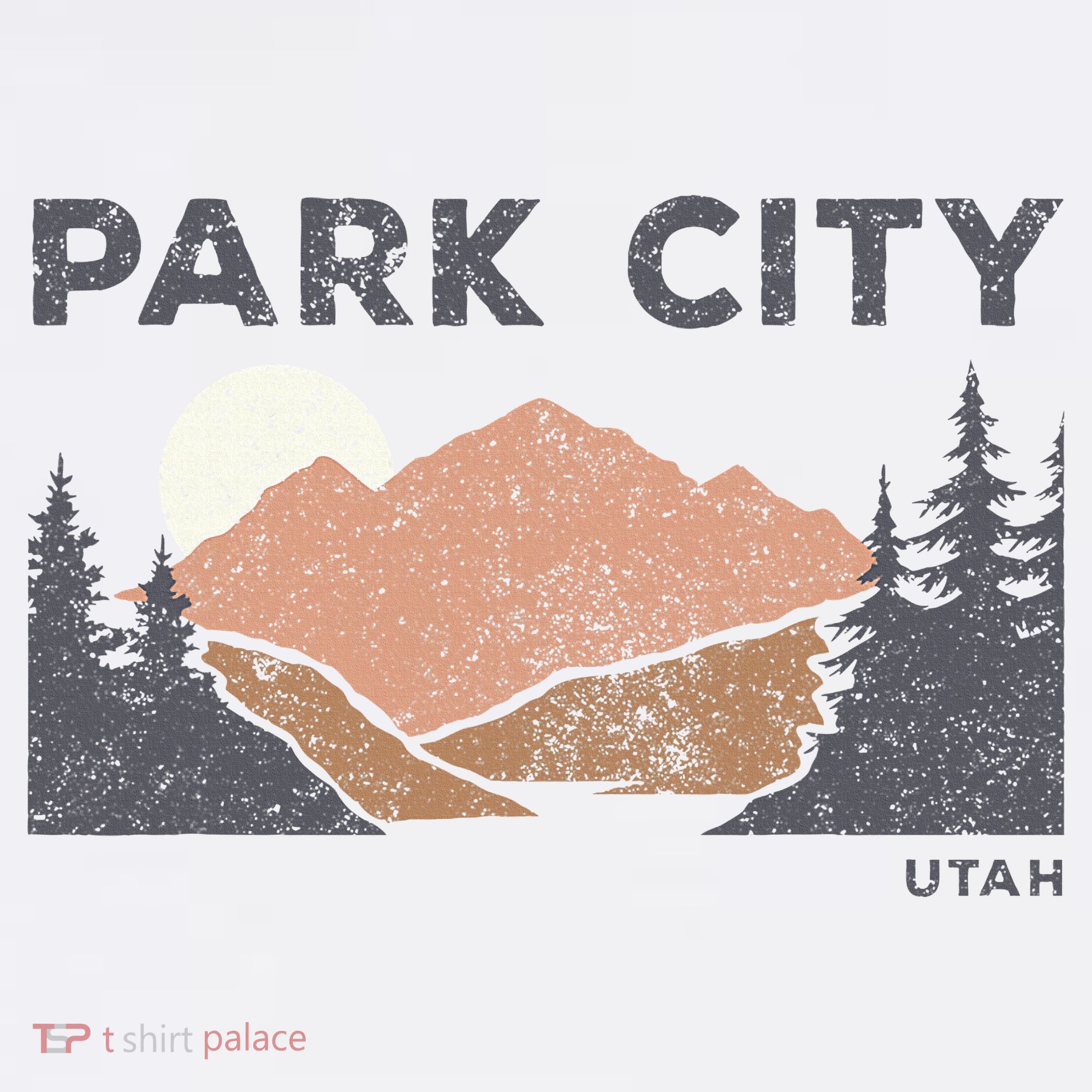 Park City Utah Faded Mountain Forest Hiking Women's Hoodie