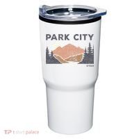 Park City Utah Faded Mountain Forest Hiking Tumbler thumb 0