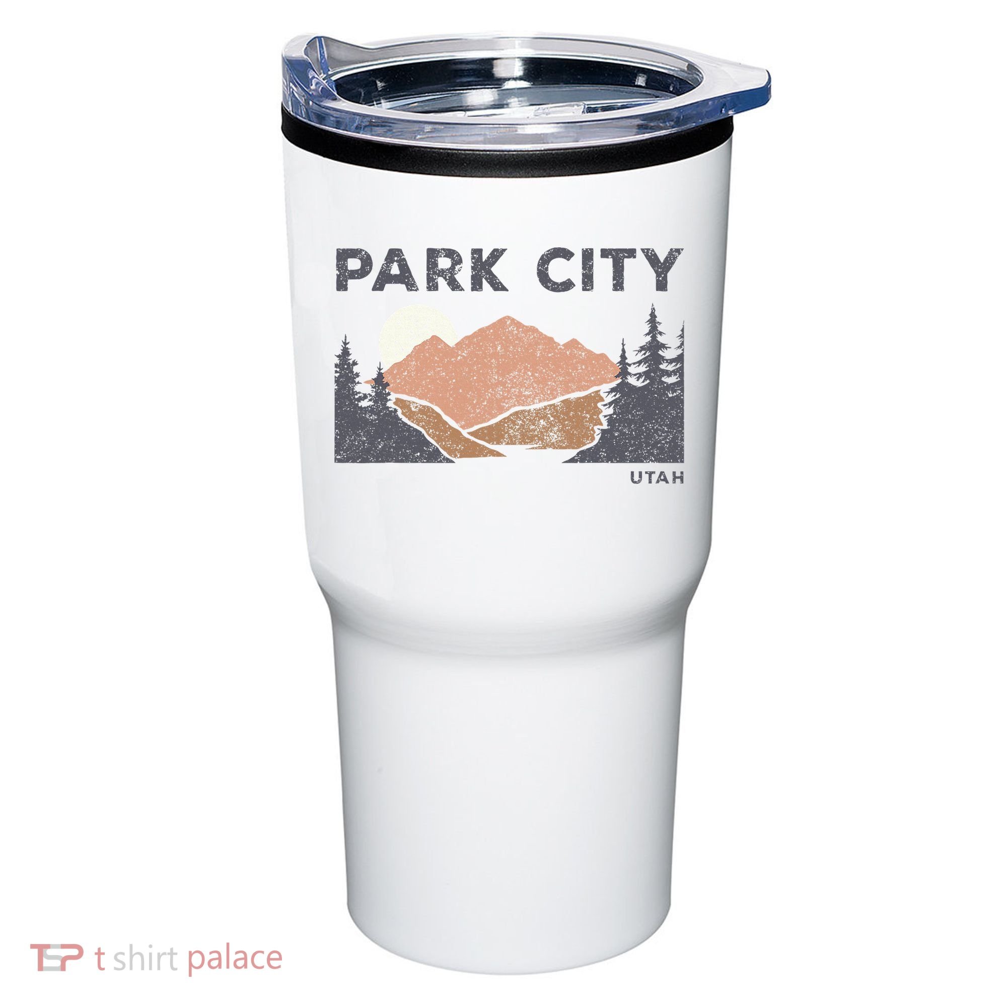 Park City Utah Faded Mountain Forest Hiking Tumbler