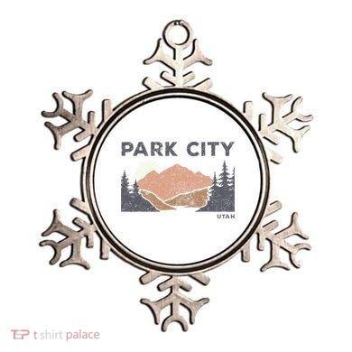 Park City Utah Faded Mountain Forest Hiking Ornament