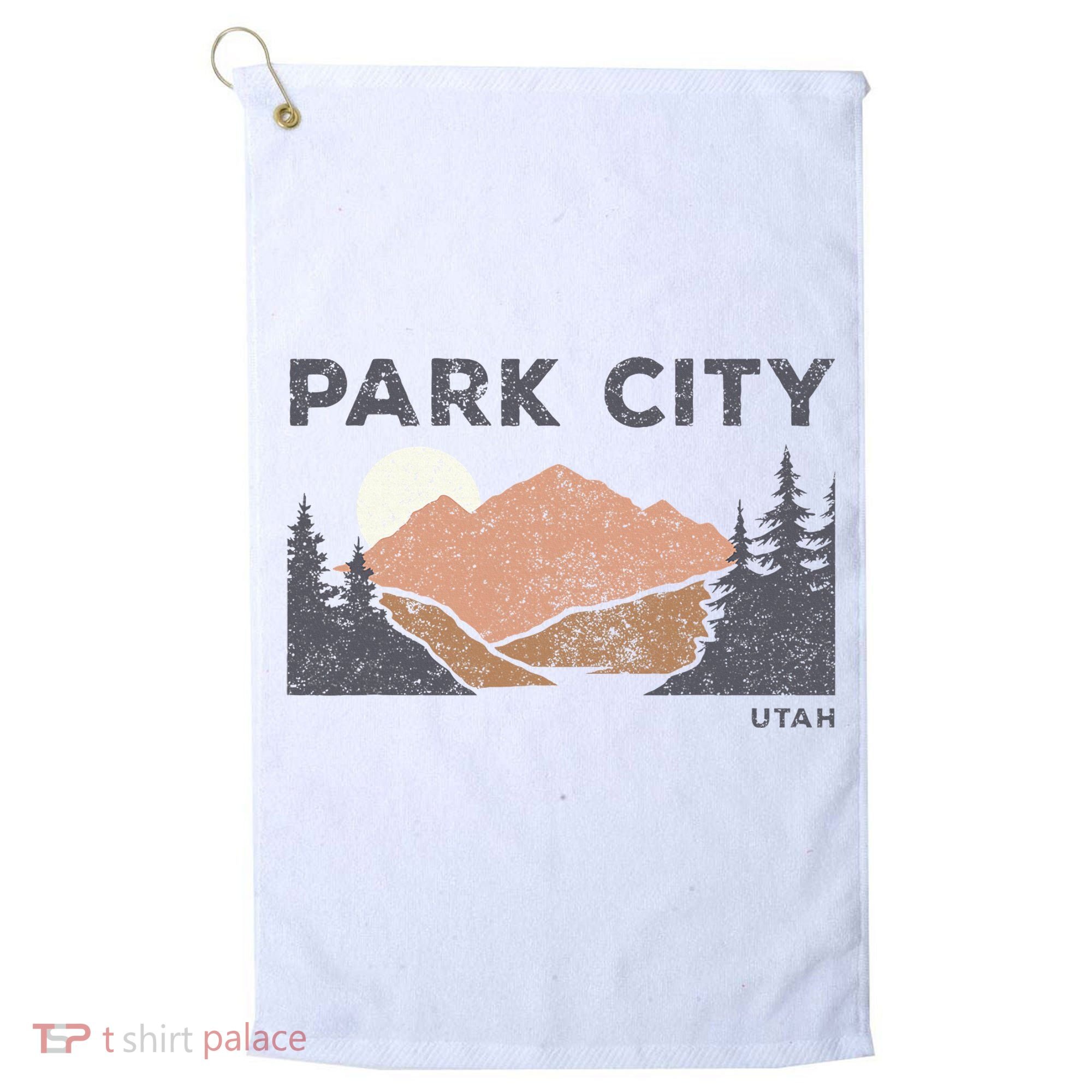 Park City Utah Faded Mountain Forest Hiking Golf Towel