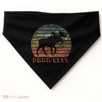 Park City Utah Moose Retro Sunset Nature Travel USA-Made Doggie Bandana thumb 0