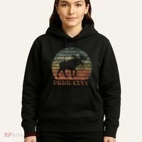 Park City Utah Moose Retro Sunset Nature Travel Hoodie thumb 5