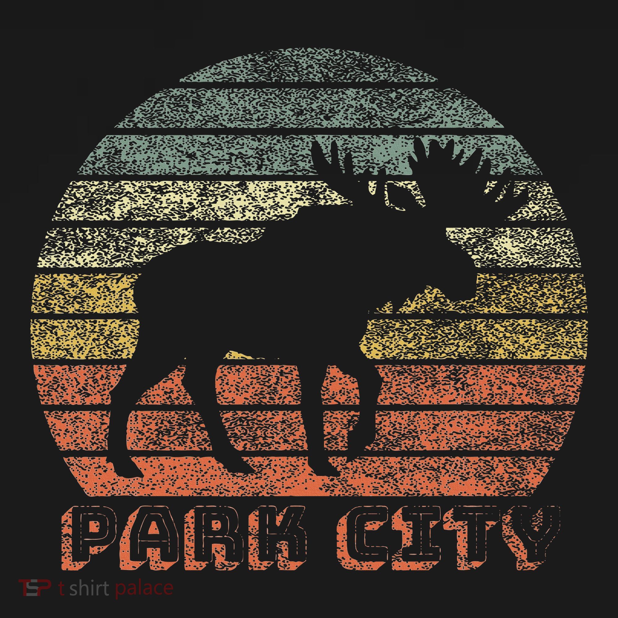 Park City Utah Moose Retro Sunset Nature Travel Sweatshirt