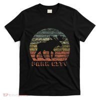 Park City Utah Moose Retro Sunset Nature Travel T-Shirt thumb 0
