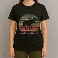 Park City Utah Moose Retro Sunset Nature Travel T-Shirt thumb 4