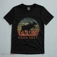 Park City Utah Moose Retro Sunset Nature Travel T-Shirt thumb 5