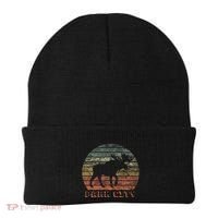 Park City Utah Moose Retro Sunset Nature Travel Beanie thumb 0