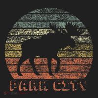 Park City Utah Moose Retro Sunset Nature Travel Beanie thumb 2