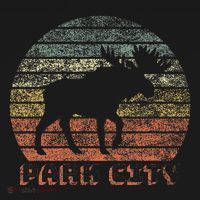 Park City Utah Moose Retro Sunset Nature Travel Women's Hoodie thumb 2