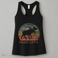 Park City Utah Moose Retro Sunset Nature Travel Women's Tank Top thumb 3
