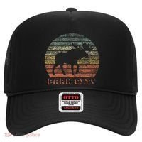 Park City Utah Moose Retro Sunset Nature Travel Hat thumb 0