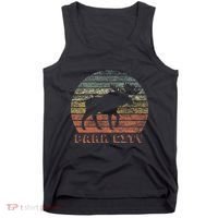 Park City Utah Moose Retro Sunset Nature Travel Tank Top thumb 0