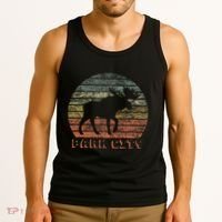 Park City Utah Moose Retro Sunset Nature Travel Tank Top thumb 3