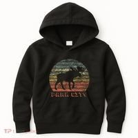 Park City Utah Moose Retro Sunset Nature Travel Kids Hoodie thumb 0
