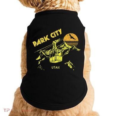 Park City Utah Distressed Retro Skiing Doggie Tank