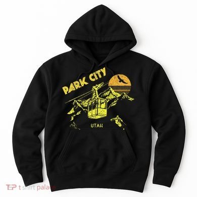 Park City Utah Distressed Retro Skiing Hoodie